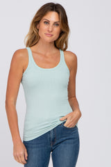 Mint Ribbed Basic Tank Top