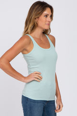 Mint Ribbed Basic Tank Top