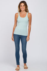 Mint Ribbed Basic Tank Top