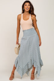 Blue Gingham Handkerchief Skirt