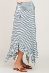 Blue Gingham Handkerchief Maternity Skirt