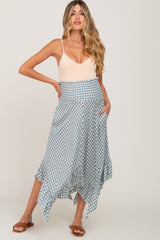 Blue Gingham Handkerchief Maternity Skirt