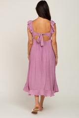 Mauve Ruffled Midi Dress