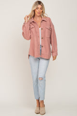 Mauve Fleece Shirt Jacket