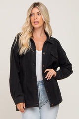 Charcoal Fleece Shirt Jacket