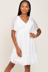 White Swiss Dot Smocked Dress