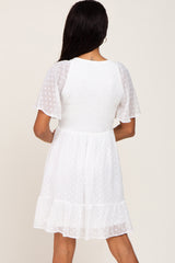 White Swiss Dot Smocked Dress