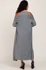 Grey 3-Piece Skirt and Cardigan Set