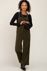 Olive Corduroy Maternity Overalls