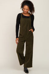 Olive Corduroy Overalls