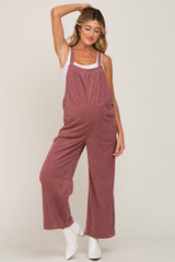 Mauve Corduroy Maternity Overalls