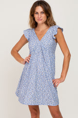 Blue Floral Eyelet Dress