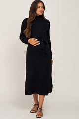 Black Turtle Neck Maternity Sweater Dress