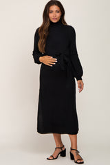 Black Turtle Neck Maternity Sweater Dress