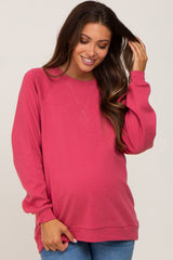 Magenta Long Sleeve Maternity Top