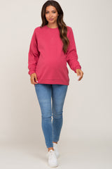 Magenta Long Sleeve Maternity Top