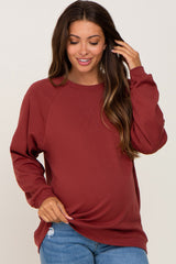 Rust Long Sleeve Maternity Top