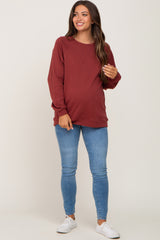 Rust Long Sleeve Maternity Top