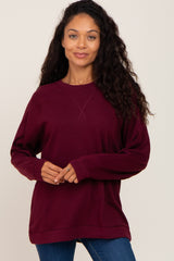 Burgundy Long Sleeve Maternity Top