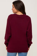 Burgundy Long Sleeve Maternity Top