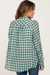 Green Plaid Flannel Top