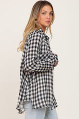 Black Plaid Flannel Top