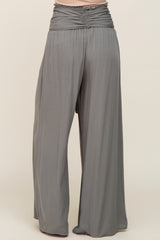 Olive High Waist Tie Front Wide Pants