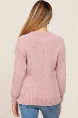 Mauve Soft Chenille Knit Maternity Sweater