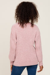 Mauve Soft Chenille Knit Sweater