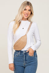 White Basic Raw Hem Maternity Long Sleeve Top