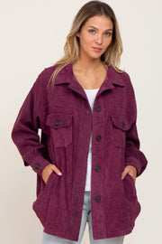 Purple Corduroy Shirt Jacket