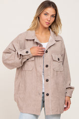 Taupe Corduroy Shirt Jacket