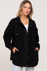 Black Corduroy Shirt Jacket