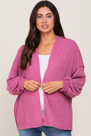 Fuchsia Knit Maternity Cardigan