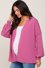 Fuchsia Knit Maternity Cardigan