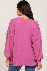 Fuchsia Knit Maternity Cardigan