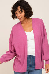 Fuchsia Knit Maternity Cardigan