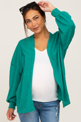 Green Knit Maternity Cardigan