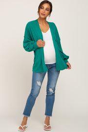 Green Knit Maternity Cardigan