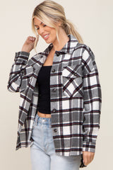 Black Plaid Brushed Shacket