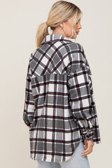 Black Plaid Brushed Shacket