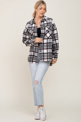 Black Plaid Brushed Shacket