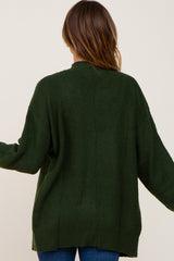 Forest Green Brushed Button Front Cardigan