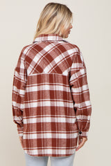 Rust Plaid Shirt Jacket