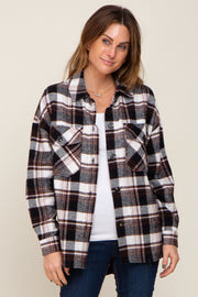 Black Plaid Shirt Jacket