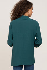 Forest Green Button Front Collared Blouse