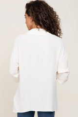 Ivory Button Front Collared Blouse