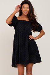 Black Polka Dot Square Neck Dress