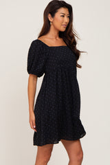 Black Polka Dot Square Neck Dress