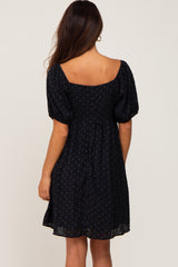 Black Polka Dot Square Neck Dress